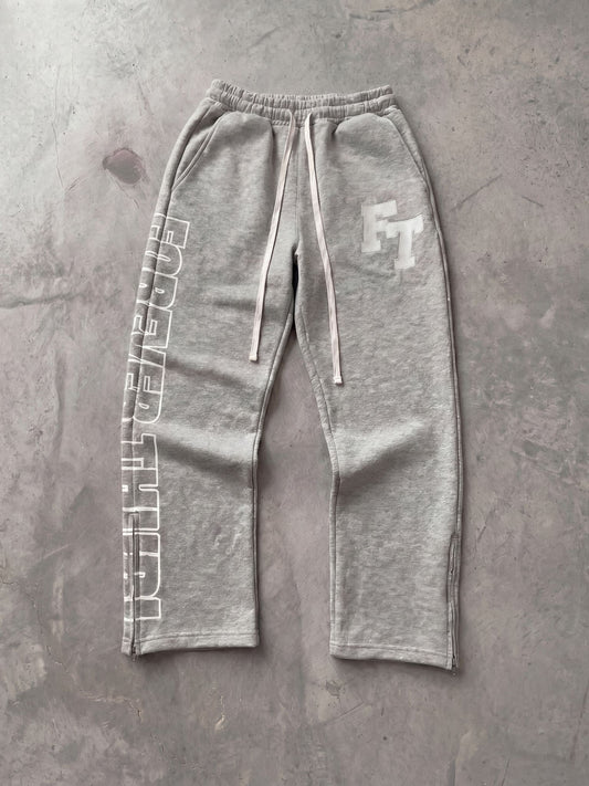 24/7 THURL Flare-Zip Pants - GREY