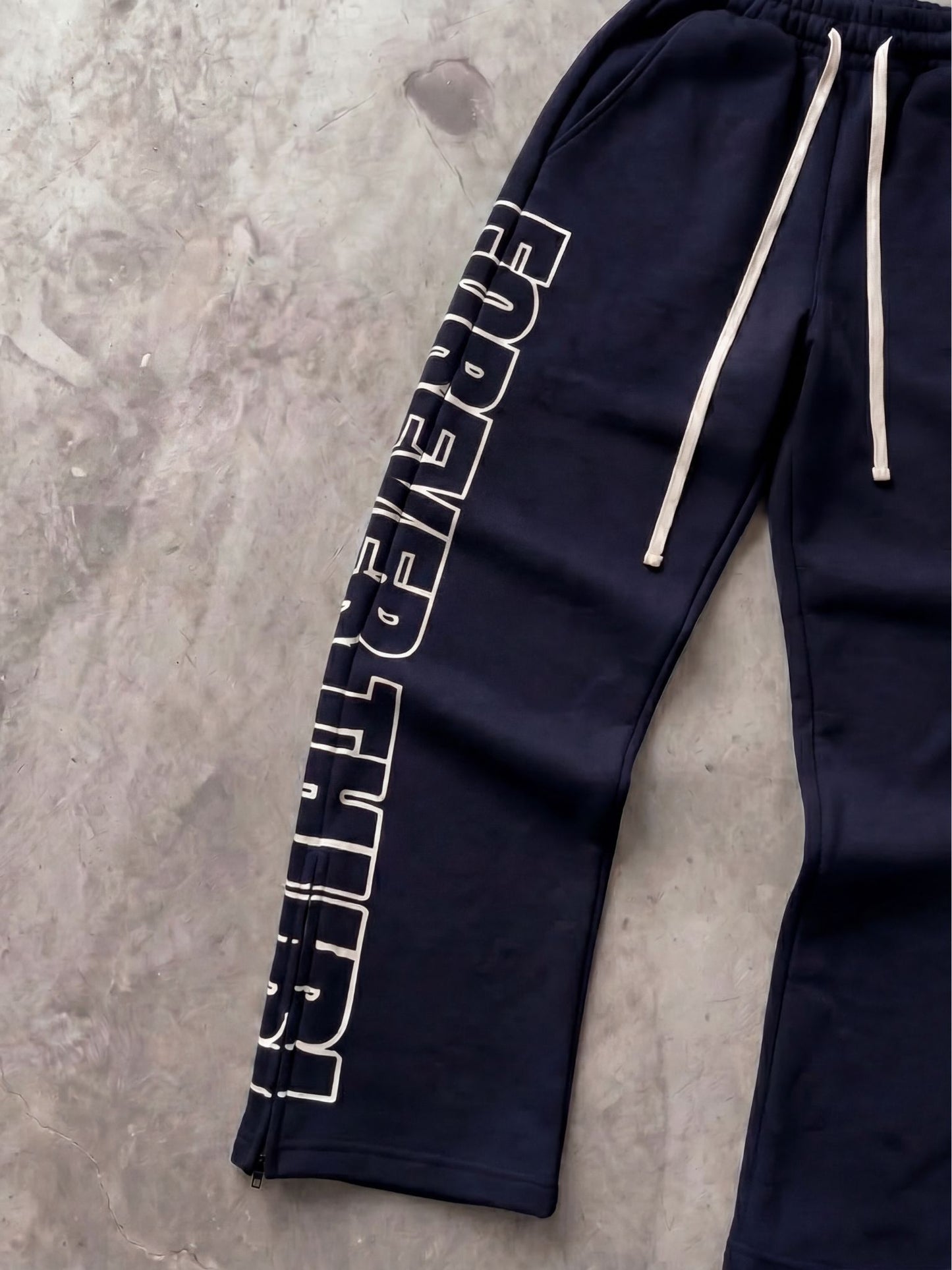 24/7 THURL Flare-Zip Pants - NAVY BLUE