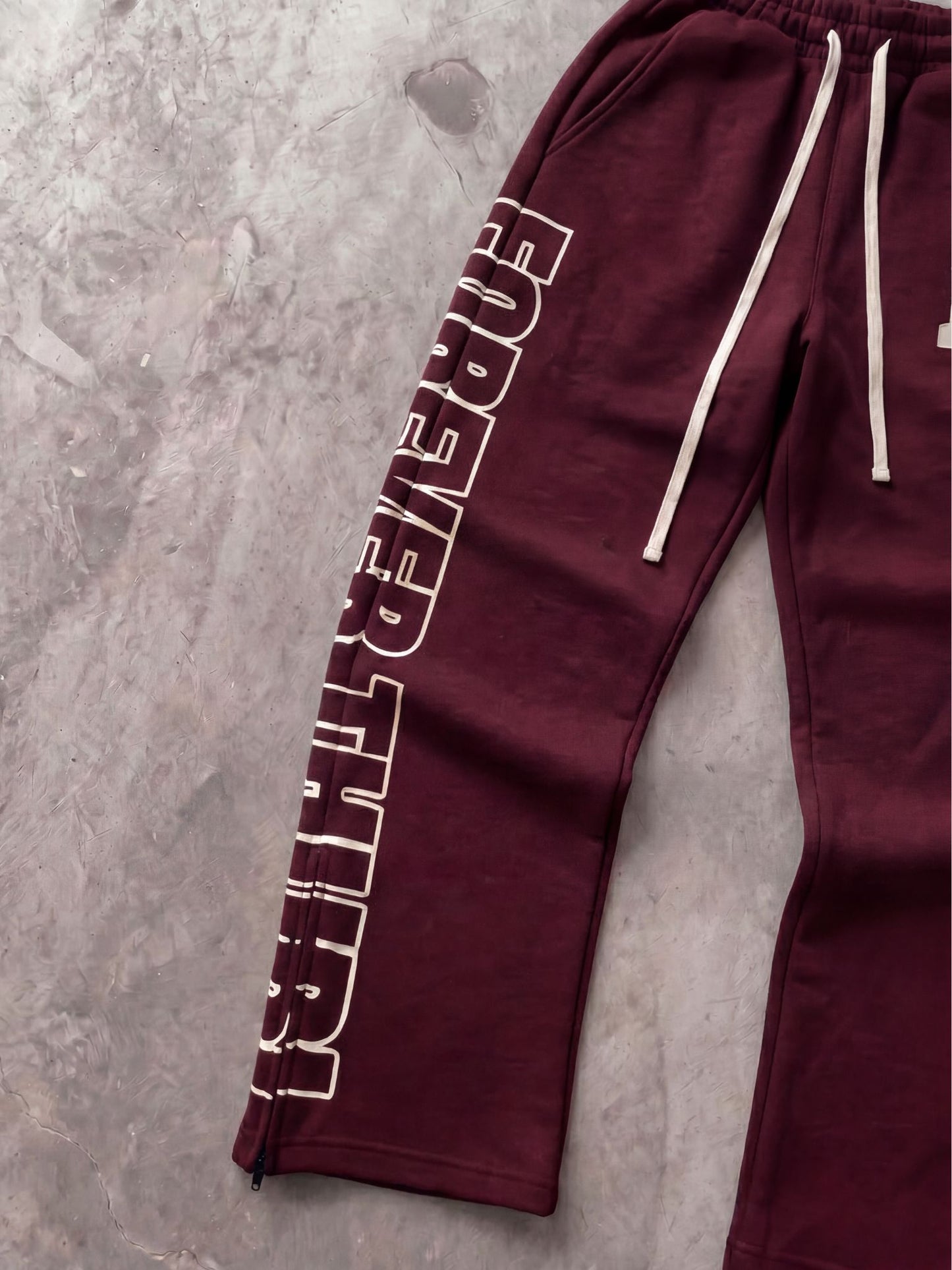 24/7 THURL Flare-Zip Pants - WINE RED
